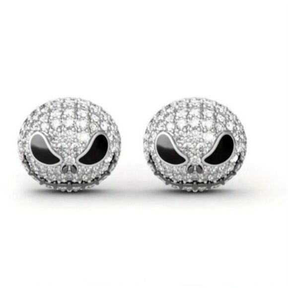 New! Nightmare Before Christmas Jack Skellington Rhinestone Earrings, Nickel Fre - Picture 1 of 3